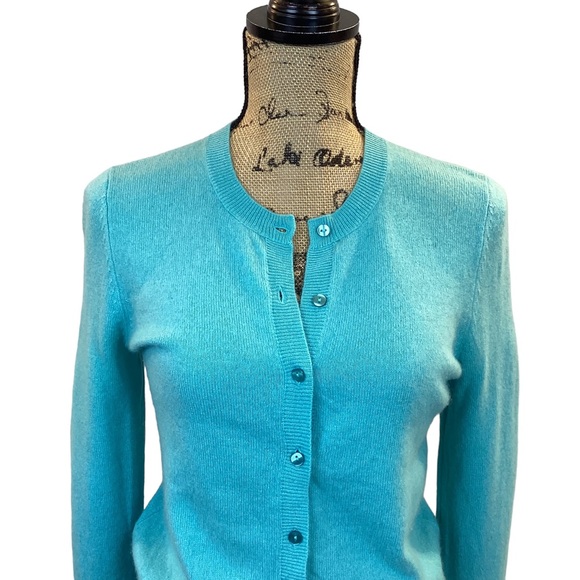 Vertical Design 2-Ply Cashmere Cardigan Sweater - Picture 4 of 7